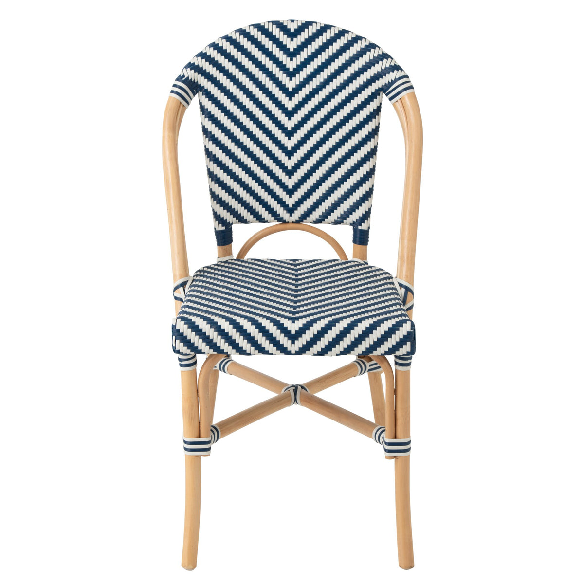 Sedia da Esterno Geo Rotonda in Rattan Blu/Bianco J-Line