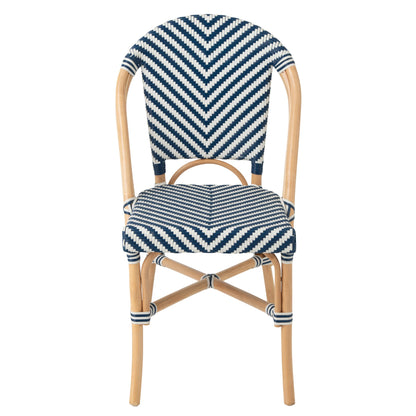 Sedia da Esterno Geo Rotonda in Rattan Blu/Bianco J-Line