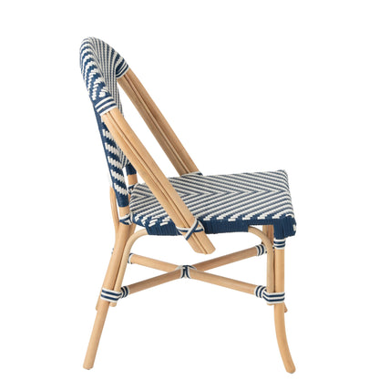 Sedia da Esterno Geo Rotonda in Rattan Blu/Bianco J-Line