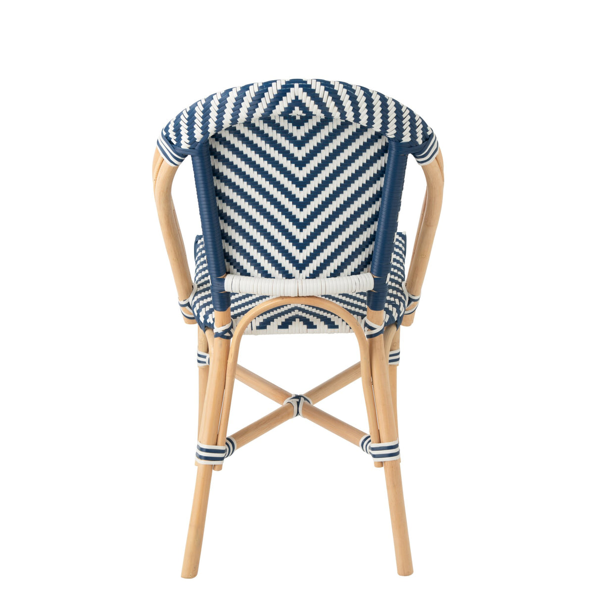 Sedia da Esterno Geo Rotonda in Rattan Blu/Bianco J-Line