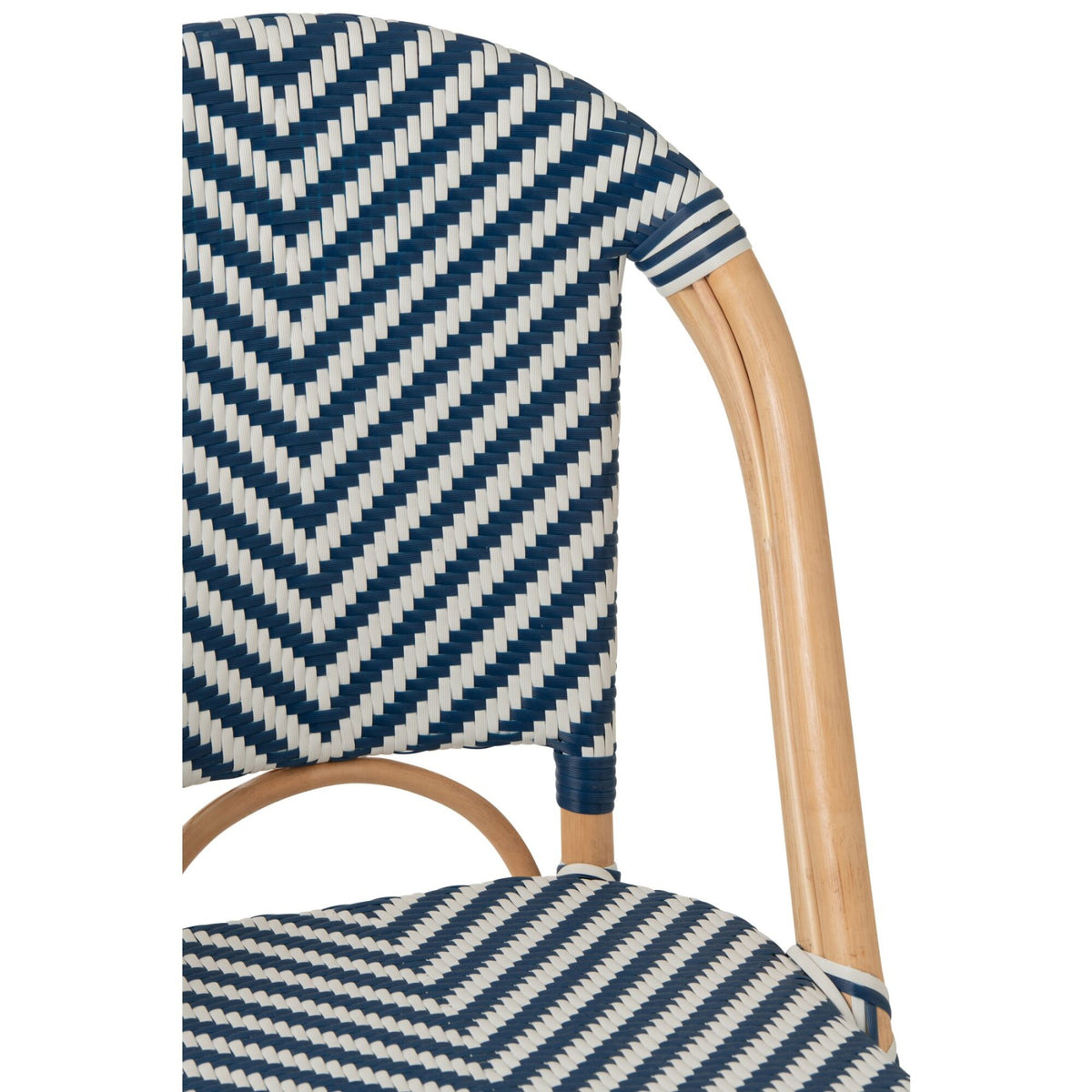 Sedia da Esterno Geo Rotonda in Rattan Blu/Bianco J-Line