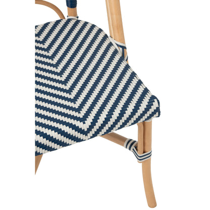 Sedia da Esterno Geo Rotonda in Rattan Blu/Bianco J-Line