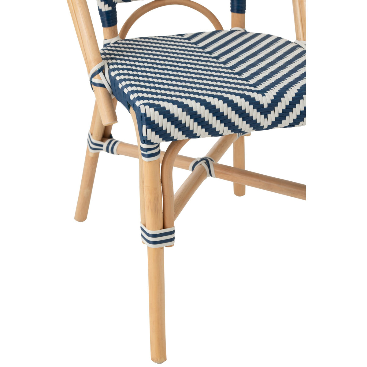 Sedia da Esterno Geo Rotonda in Rattan Blu/Bianco J-Line