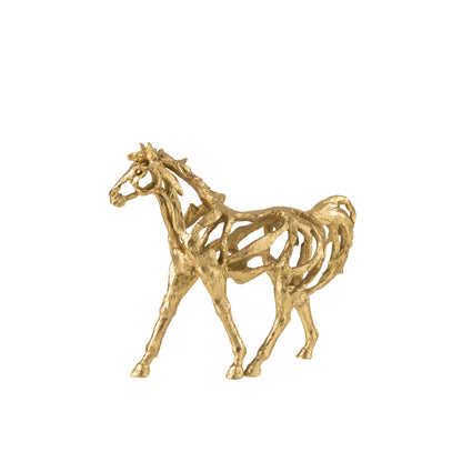 Cavallo Corrente Poliresina Color Oro Piccolo J-Line