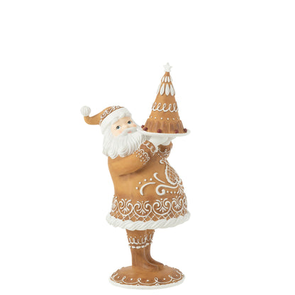 Torta Babbo Natale al pan di zenzero in resina marrone J-Line