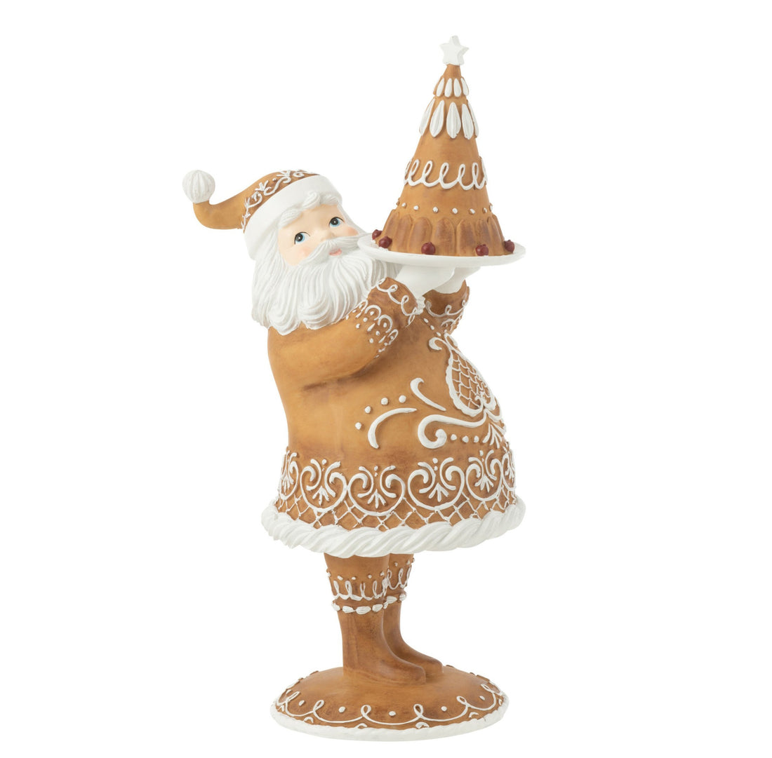 Torta Babbo Natale al pan di zenzero in resina marrone J-Line