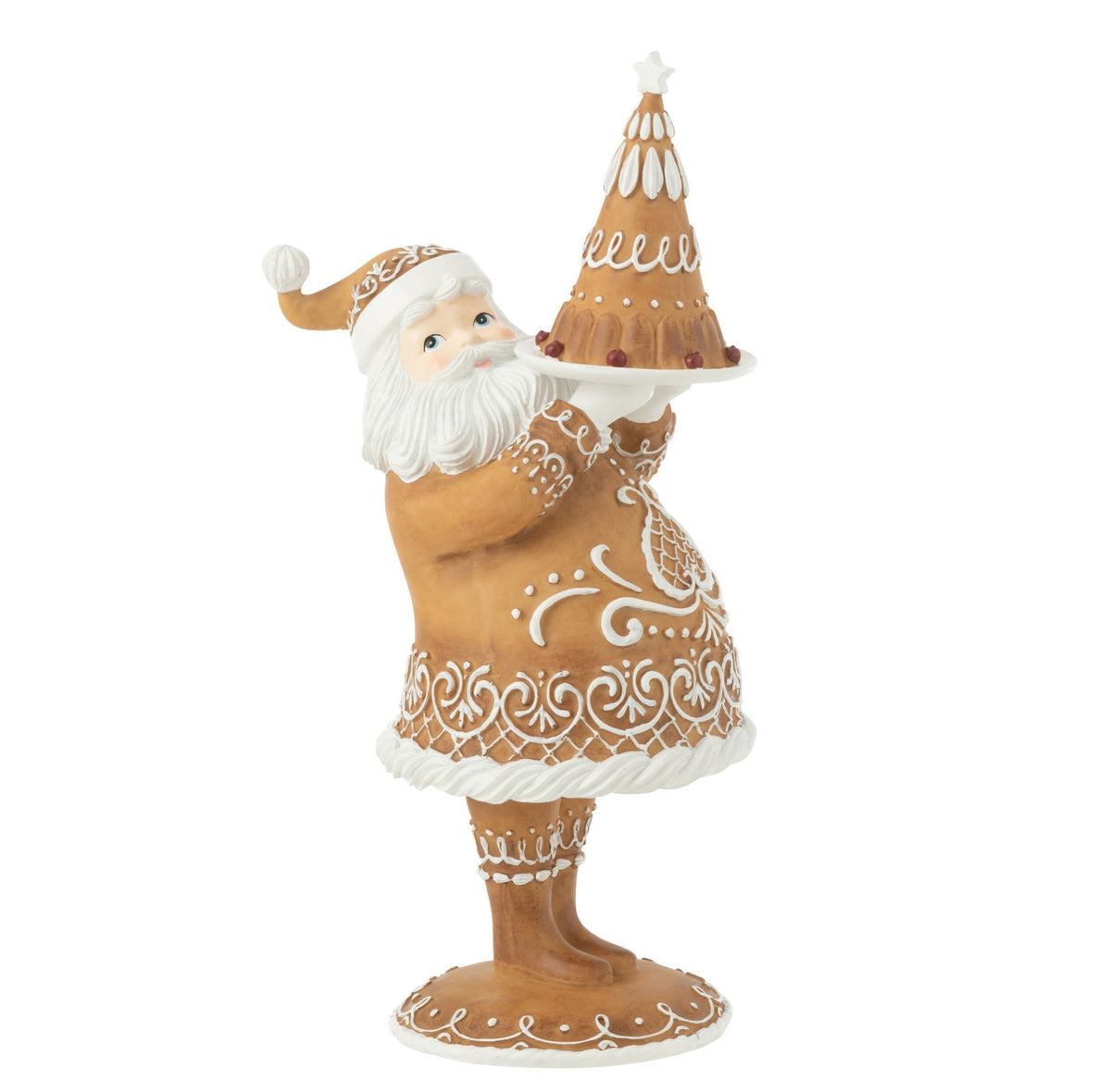 Torta Babbo Natale al pan di zenzero in resina marrone J-Line
