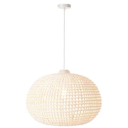 Lampada da soffitto rotonda in metallo intrecciato bianco J-Line