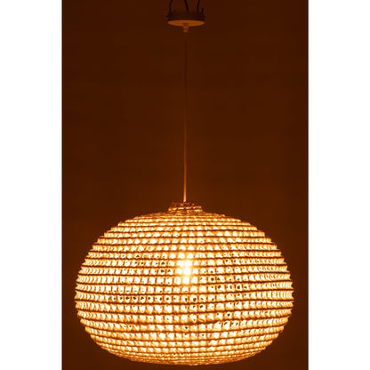 Lampada da soffitto rotonda in metallo intrecciato bianco J-Line