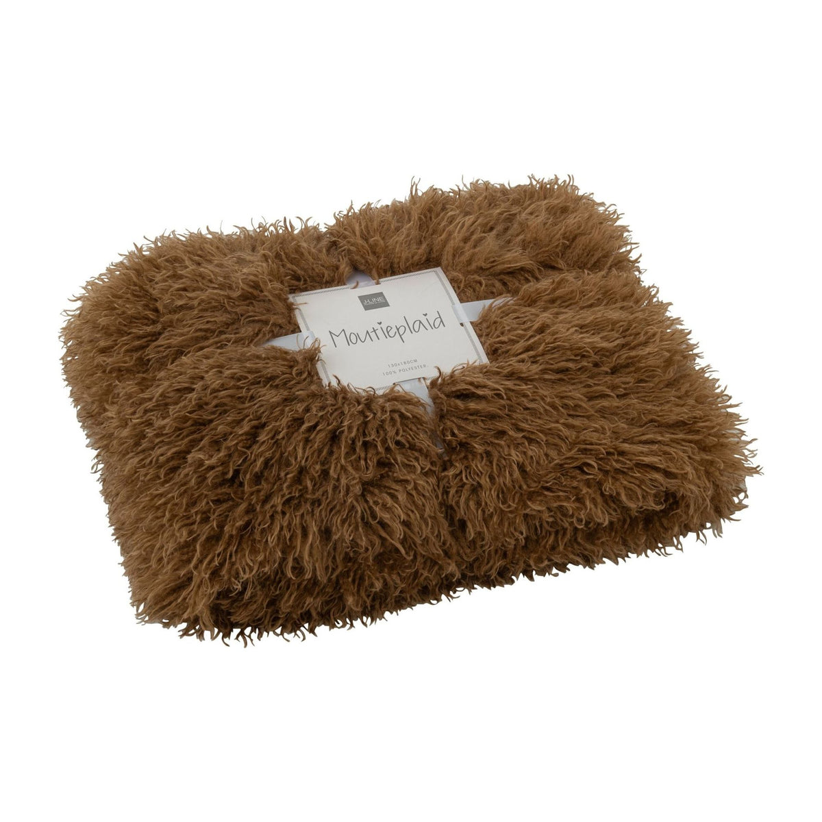 Plaid Moutie Poliestere Marrone 130x180cm J-Line