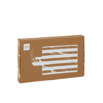 Tagliere Rettangolare Rigato Marmo Bianco/Marrone Piccolo
