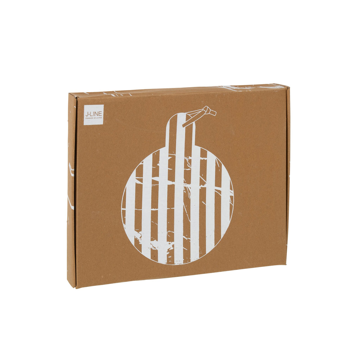 Tagliere Rotondo Rigato Marmo Bianco/Marrone 46x31x2cm J-line