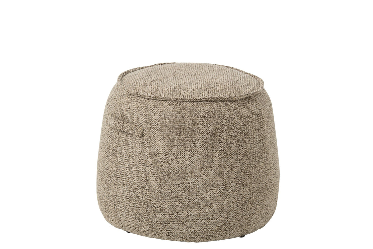 Pouf Alex Legno compensato/Tessuto Marrone/Ecru J-Line