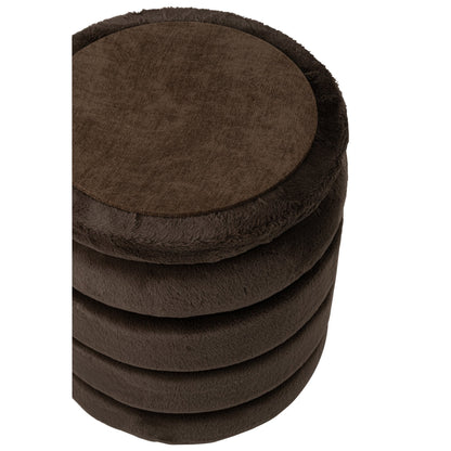 Pouf + Coperchio Mdf Marrone Scuro J-Line