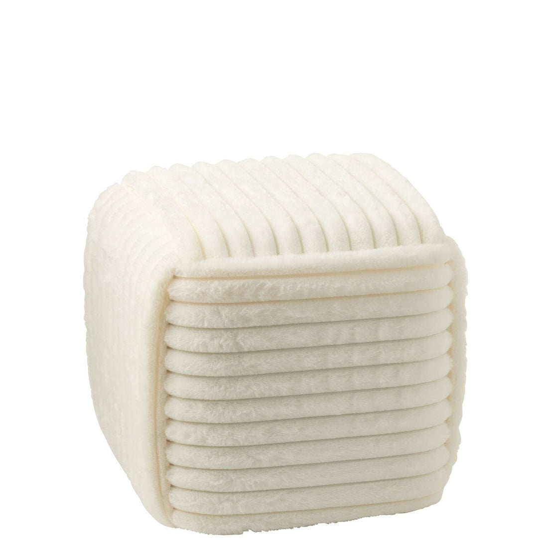 Pouf Scanalato MDF Bianco J-Line