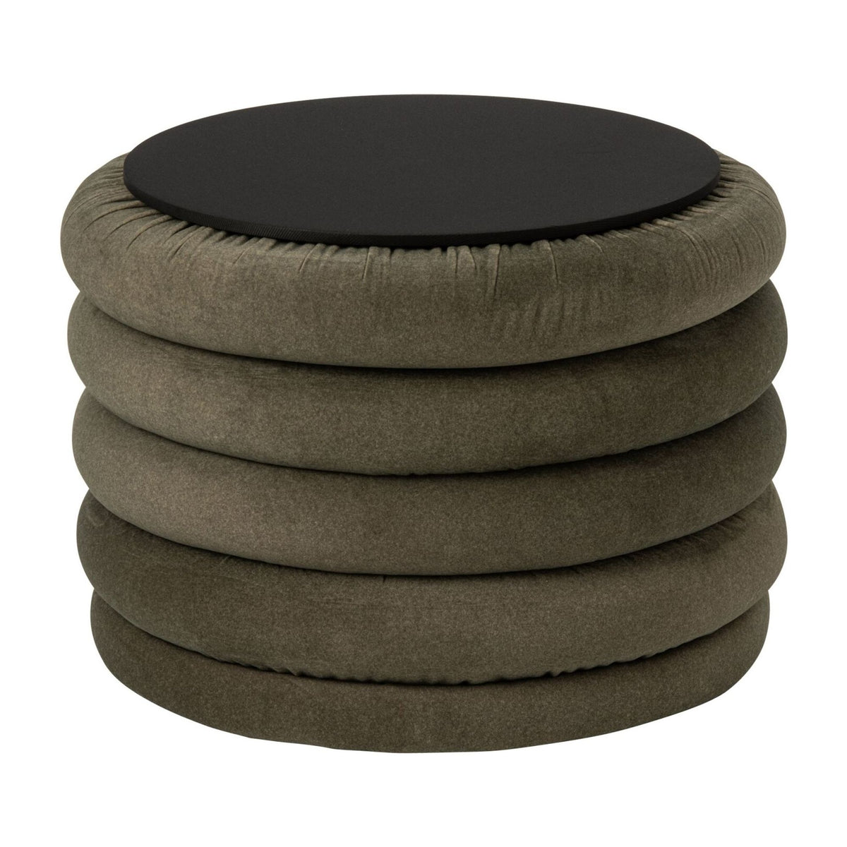 Pouf Mich Legno compensato/Tessuto Verde scuro J-Line
