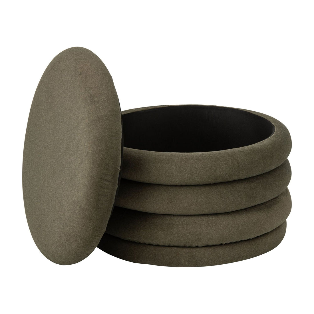 Pouf Mich Legno compensato/Tessuto Verde scuro J-Line