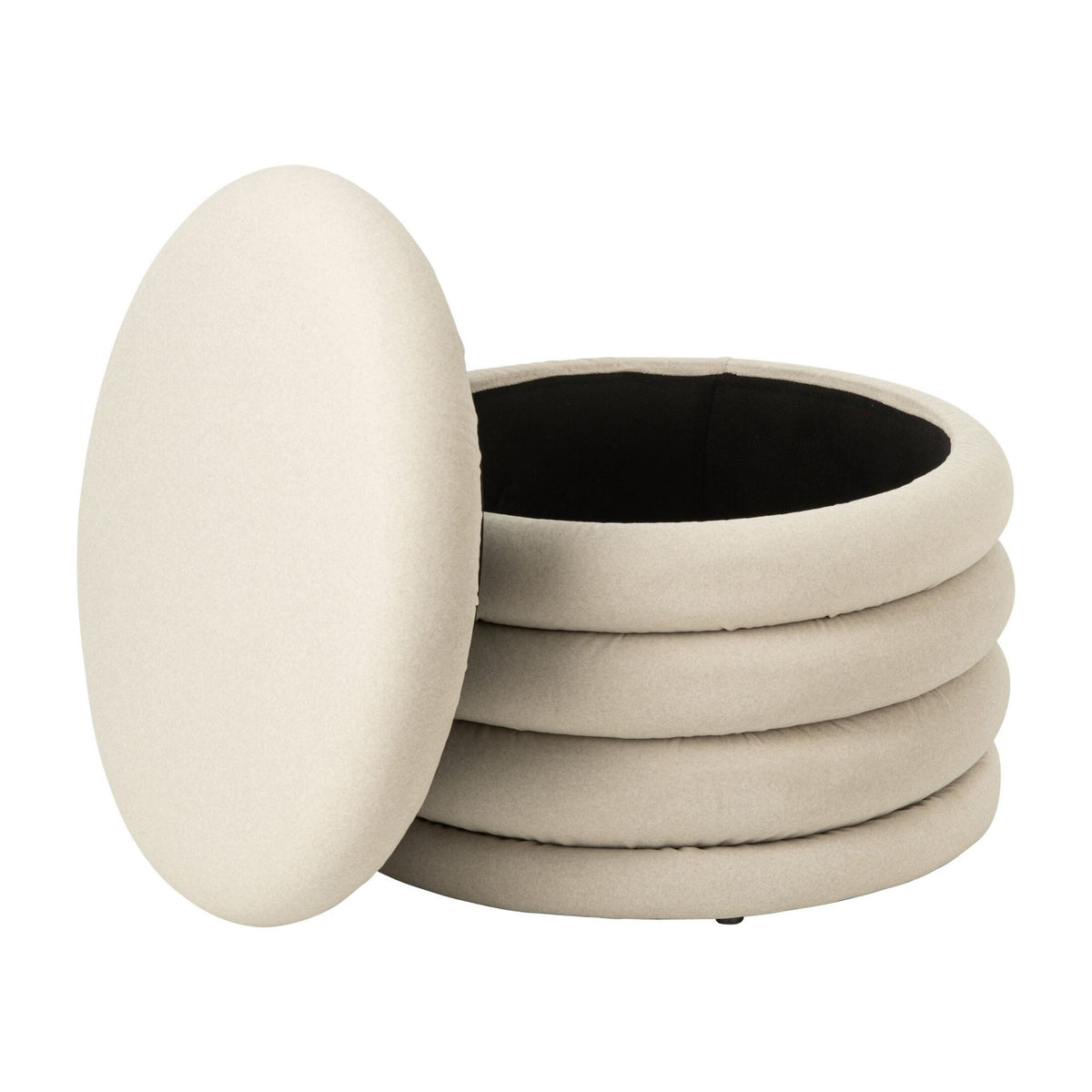 Pouf Mich Legno compensato/Tessuto Ecru J-Line