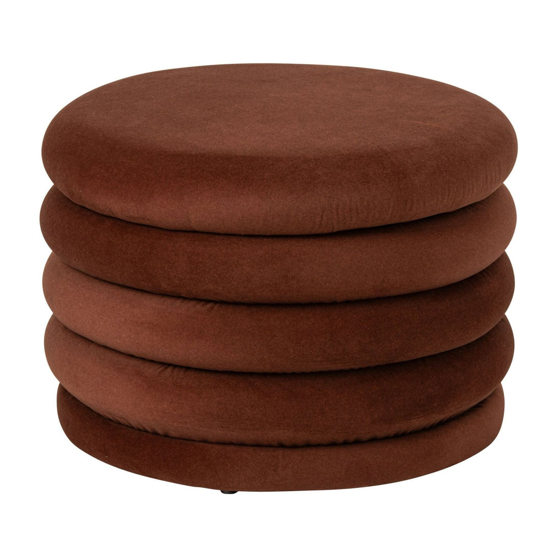 Pouf Mich in compensato/tessuto marrone ruggine J-Line