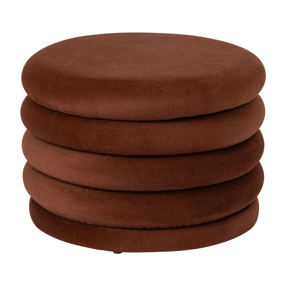Pouf Mich in compensato/tessuto marrone ruggine J-Line