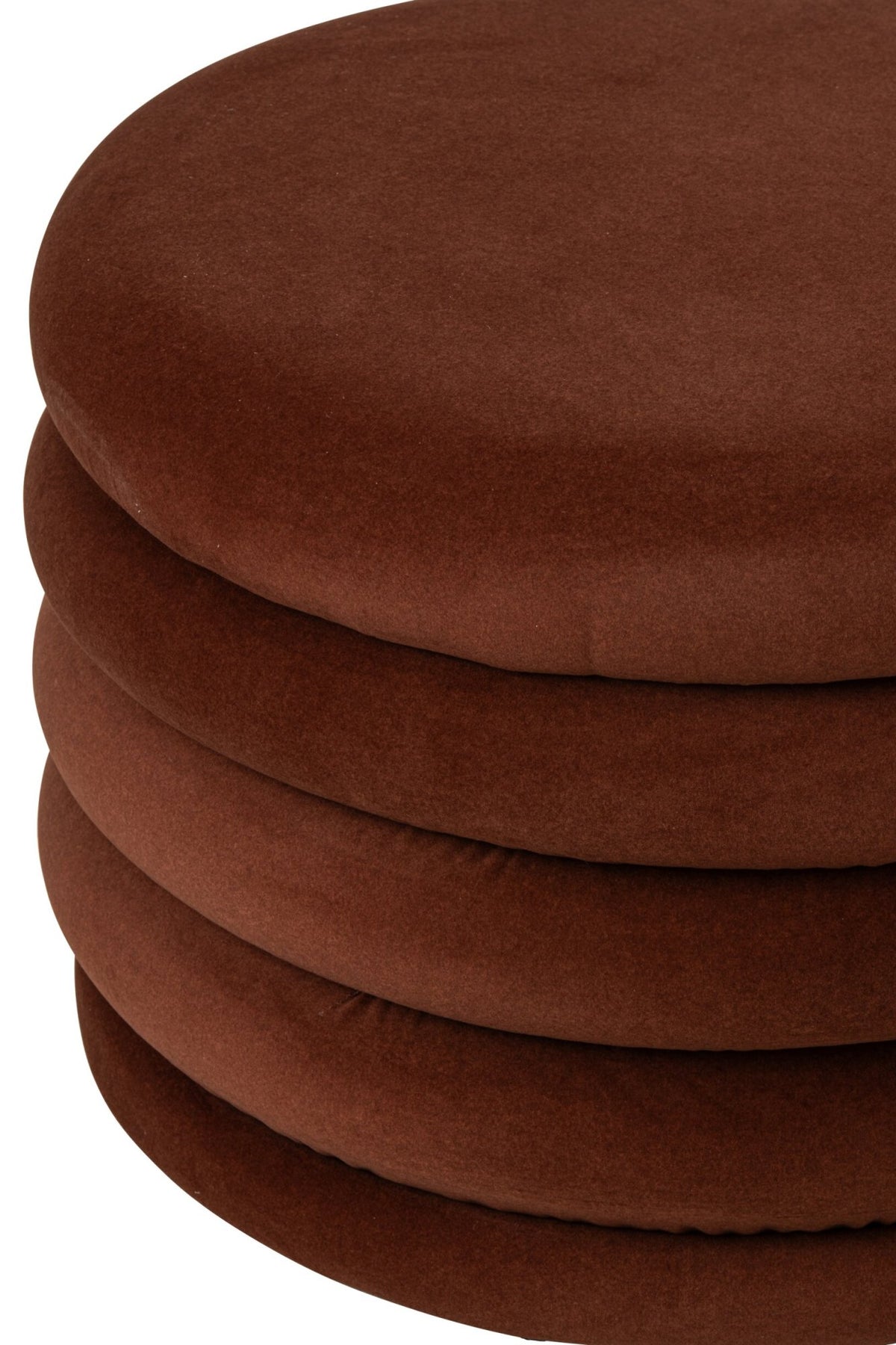 Pouf Mich in compensato/tessuto marrone ruggine J-Line