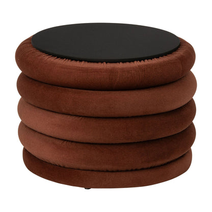 Pouf Mich in compensato/tessuto marrone ruggine J-Line