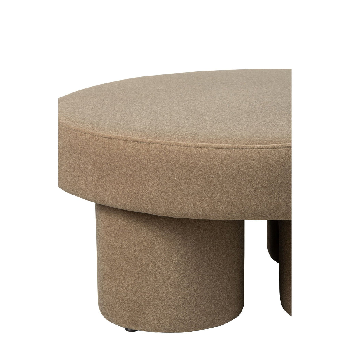 Pouf con Piedini Multistrato/Tessuto Beige Large J-Line