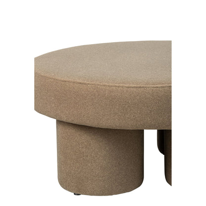 Pouf con Piedini Multistrato/Tessuto Beige Large J-Line
