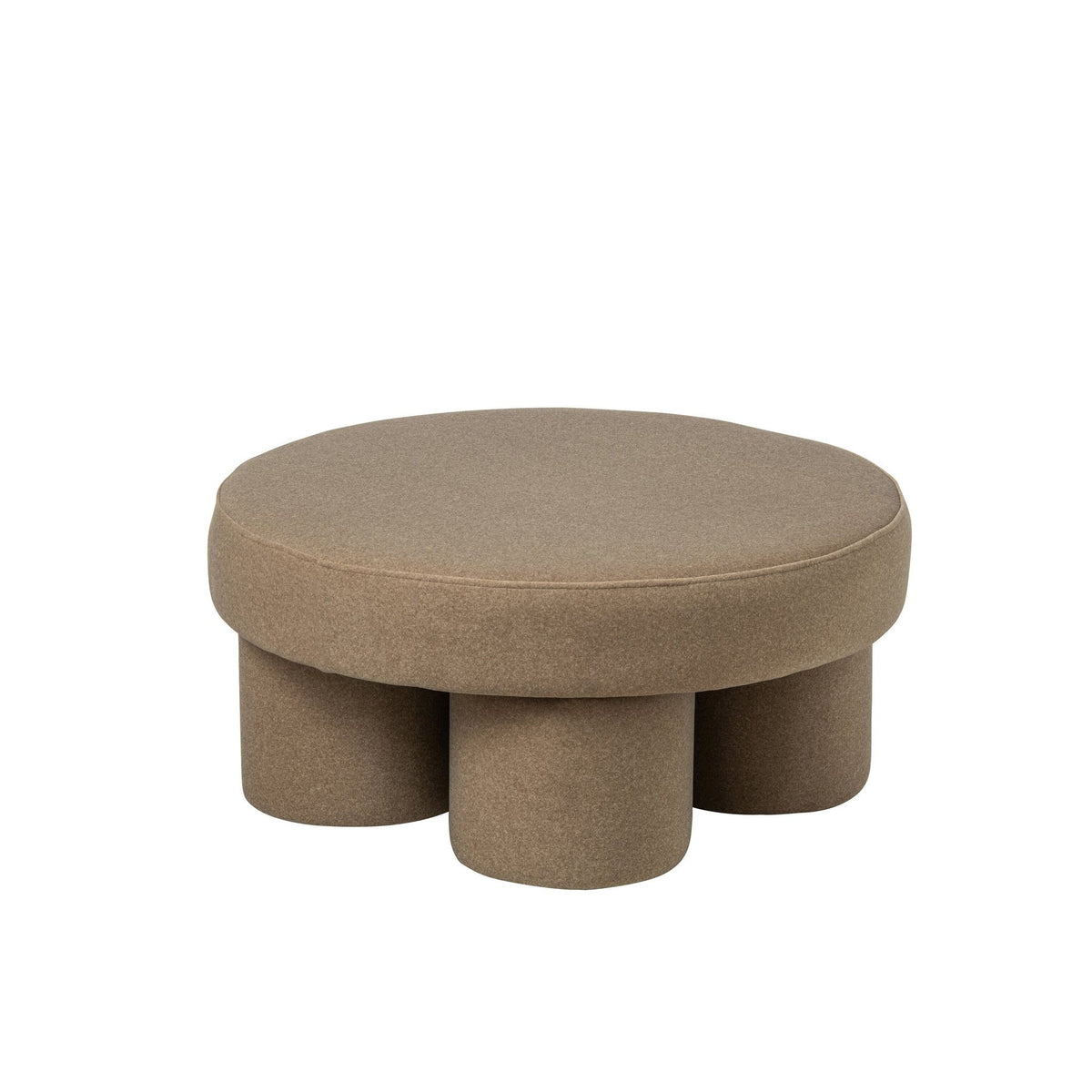 Pouf con Piedini Multistrato/Tessuto Beige Large J-Line