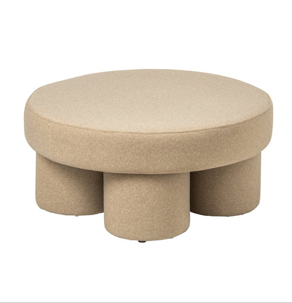 Pouf con piedini in compensato/tessuto beige chiaro Large J-Line