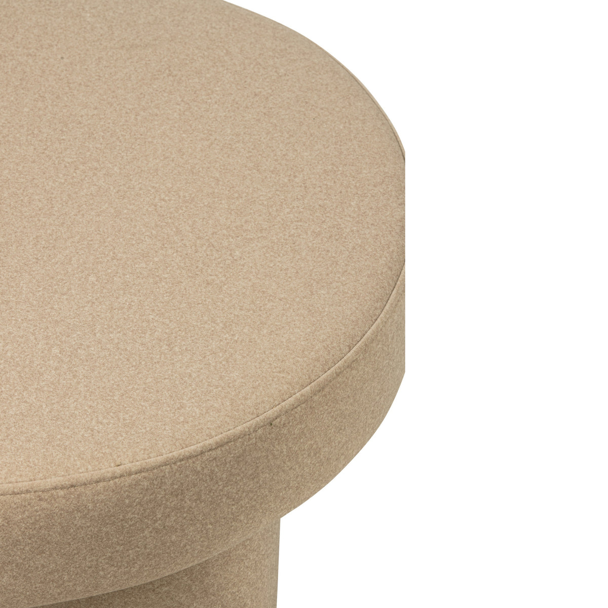 Pouf con piedini in compensato/tessuto beige chiaro Large J-Line