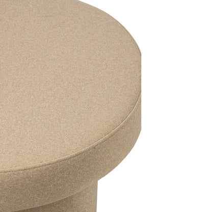 Pouf con piedini in compensato/tessuto beige chiaro Large J-Line