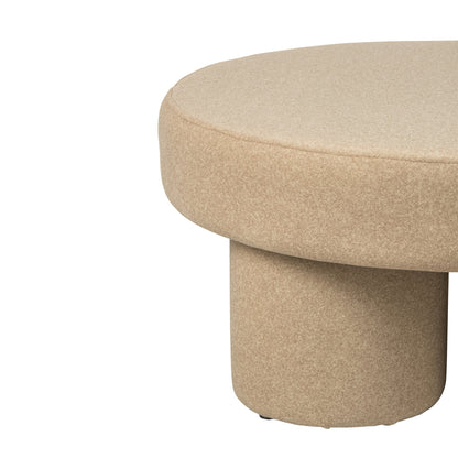 Pouf con piedini in compensato/tessuto beige chiaro Large J-Line