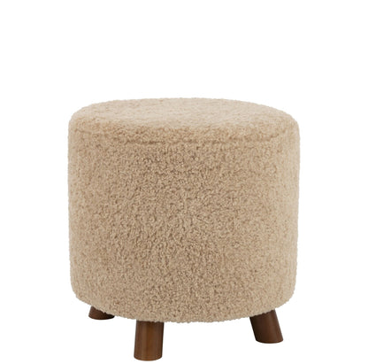 Pouf Zampa di Pecora in Poliestere Beige J-Line