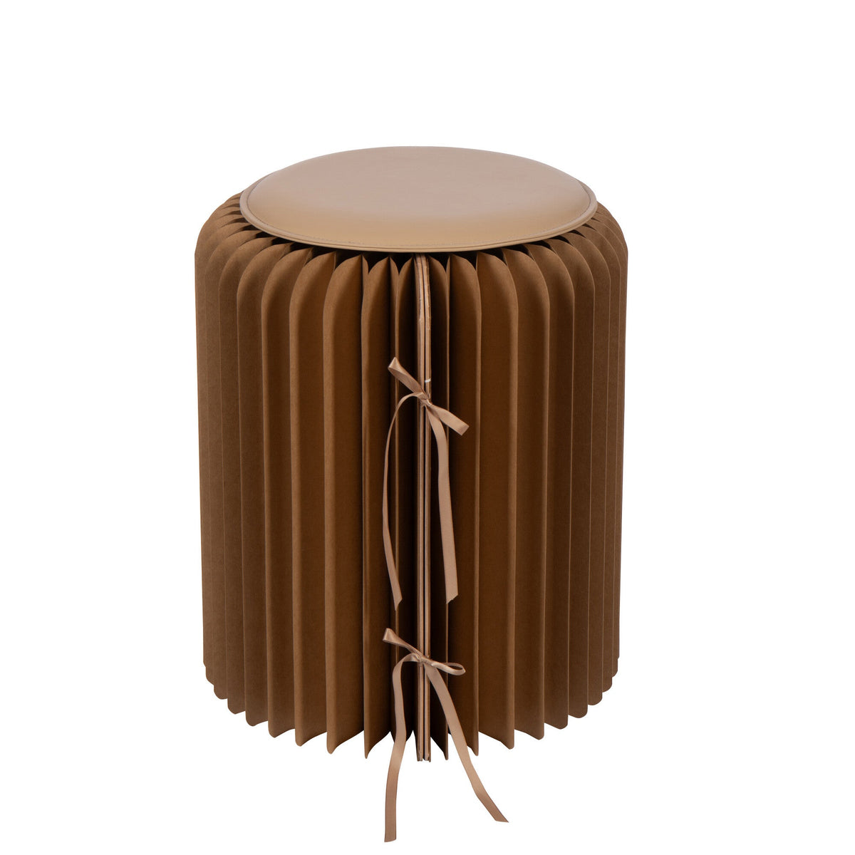 Poef Vouwbaar Papier Camel Dia36cmxh42cm J-Line - Poef - J-Line - livinglovely.nl