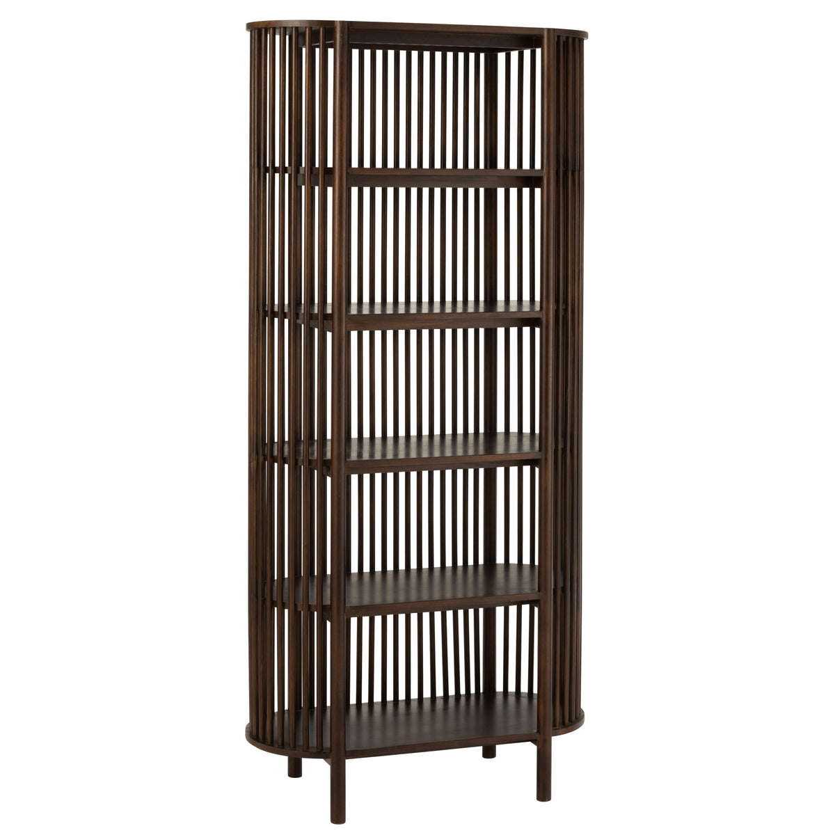 Scaffale Conie 5 Ripiani Legno di Mango Marrone Scuro J-Line