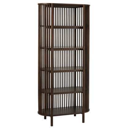 Scaffale Conie 5 Ripiani Legno di Mango Marrone Scuro J-Line