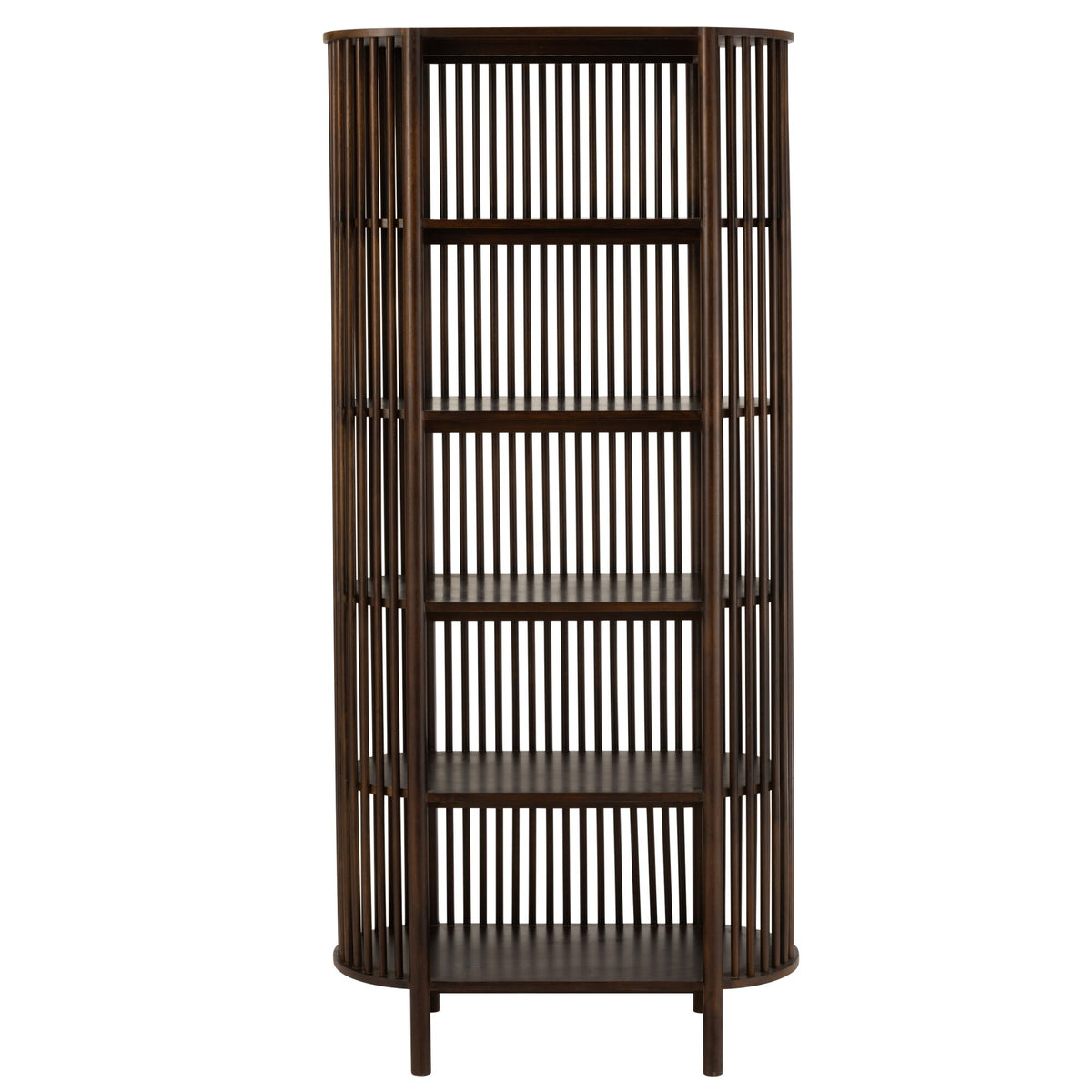 Scaffale Conie 5 Ripiani Legno di Mango Marrone Scuro J-Line