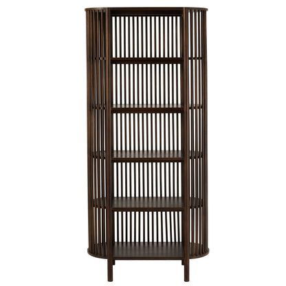 Scaffale Conie 5 Ripiani Legno di Mango Marrone Scuro J-Line