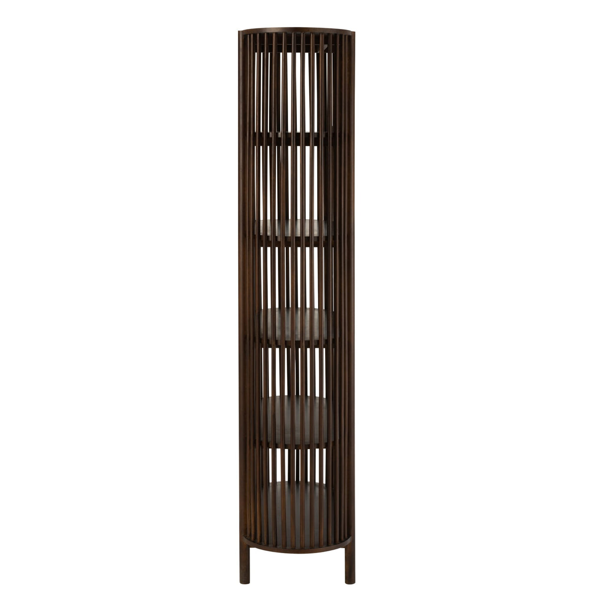 Scaffale Conie 5 Ripiani Legno di Mango Marrone Scuro J-Line
