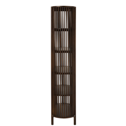 Scaffale Conie 5 Ripiani Legno di Mango Marrone Scuro J-Line
