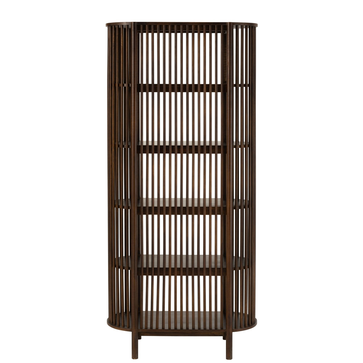 Scaffale Conie 5 Ripiani Legno di Mango Marrone Scuro J-Line
