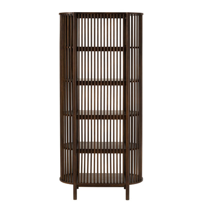 Scaffale Conie 5 Ripiani Legno di Mango Marrone Scuro J-Line