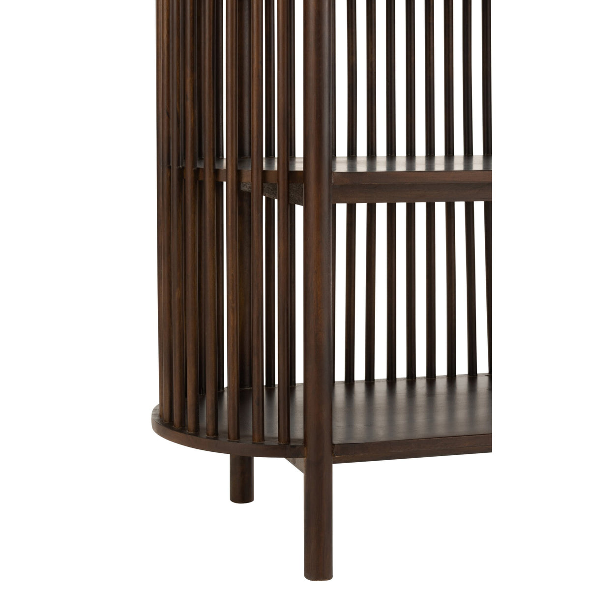 Scaffale Conie 5 Ripiani Legno di Mango Marrone Scuro J-Line