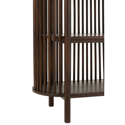 Scaffale Conie 5 Ripiani Legno di Mango Marrone Scuro J-Line