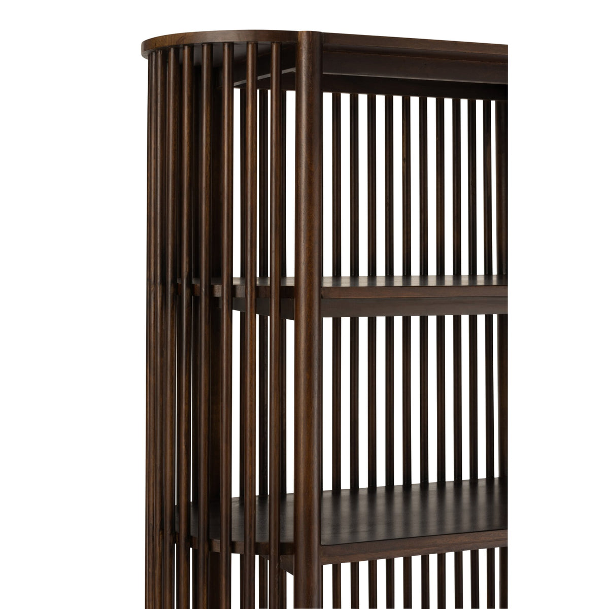 Scaffale Conie 5 Ripiani Legno di Mango Marrone Scuro J-Line