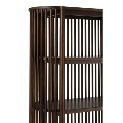 Scaffale Conie 5 Ripiani Legno di Mango Marrone Scuro J-Line
