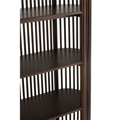 Scaffale Conie 5 Ripiani Legno di Mango Marrone Scuro J-Line