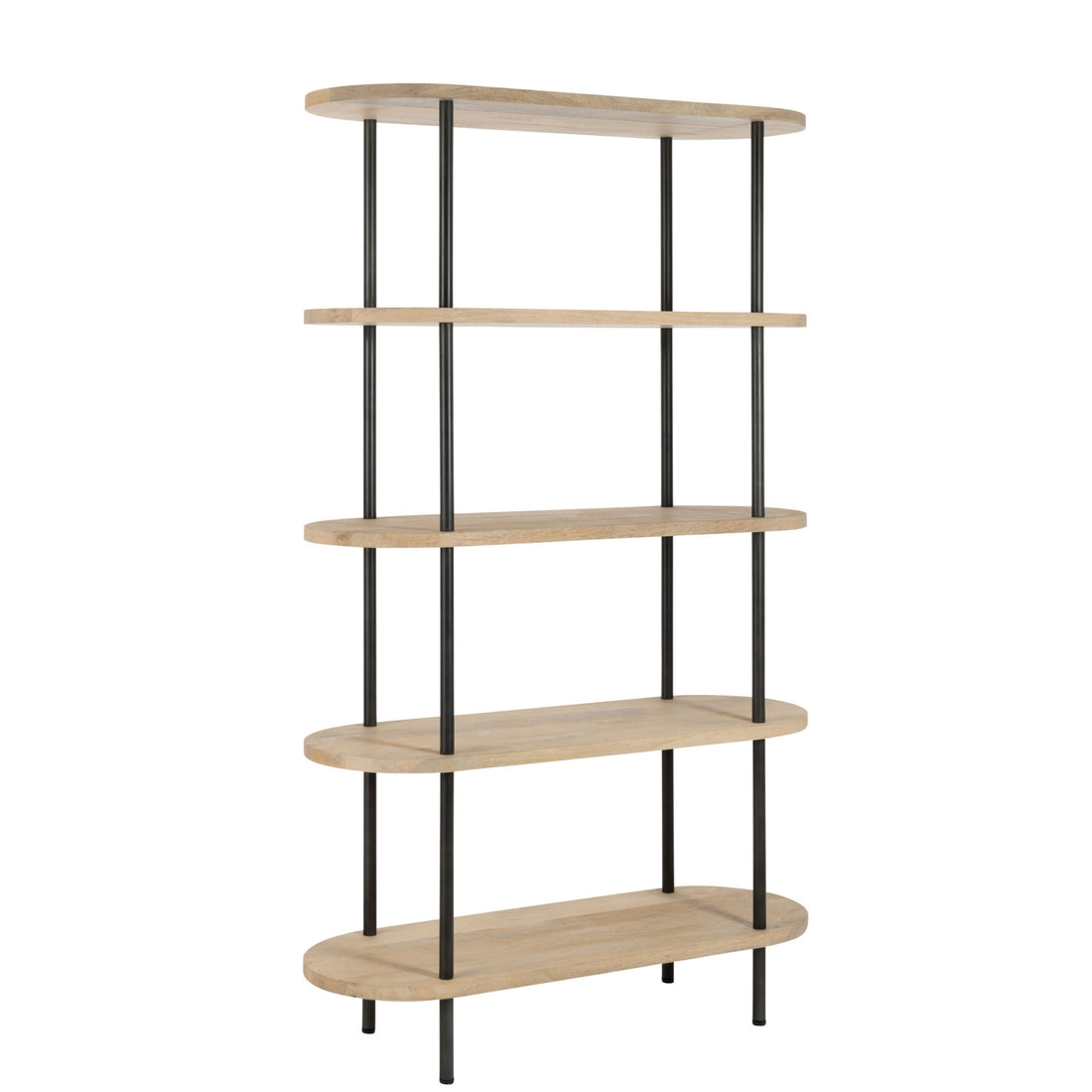 Scaffale Eli 5 Ripiani Legno di Mango/Ferro Naturale/Grigio J-Line