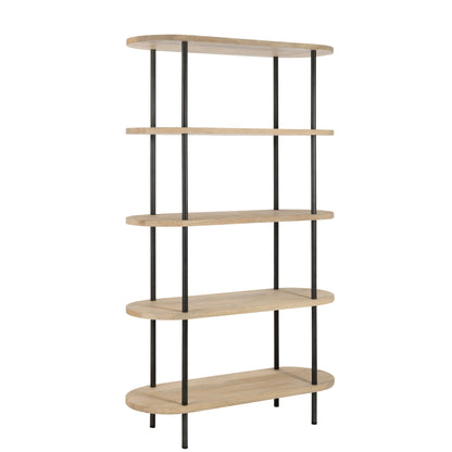 Scaffale Eli 5 Ripiani Legno di Mango/Ferro Naturale/Grigio J-Line